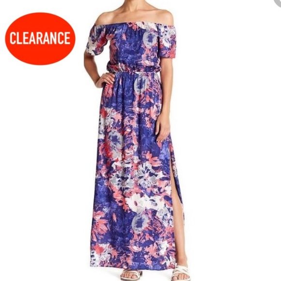 love...ady Dresses & Skirts - Floral Printed Off-The-Shoulder Maxi Dress